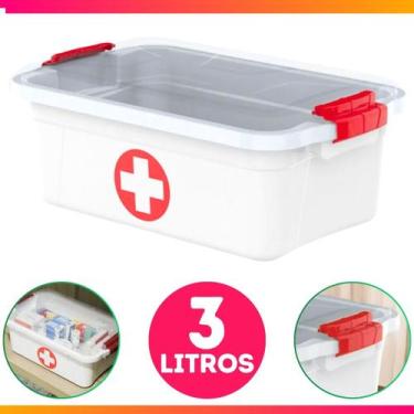 Imagem de Maleta Caixa Primeiros Socorros C/2 travas 3,0 Litros - Uninjet