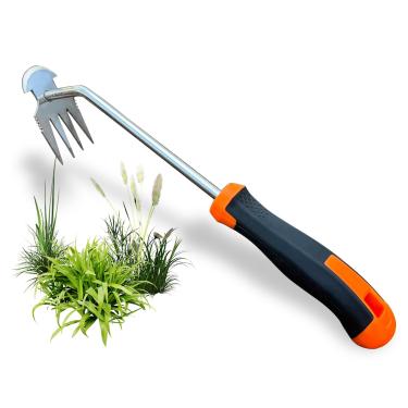 Imagem de Colourcloudpro Ferramenta de remoção de ervas daninhas, 2024 novas ferramentas de jardinagem, extrator de ervas daninhas com cabo longo (cabo de plástico prata)