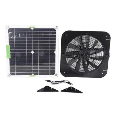 Imagem de MUNEFE Exaustor alimentado por painel solar, painel solar de 100 W 18 V, ventilador de ventilação para casa de animais de estimação galinheiro rv estufa