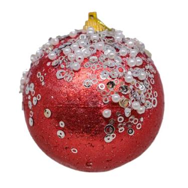 Imagem de Tuut Bola Decorada Vermelho 8cm – Tradicional e Festiva