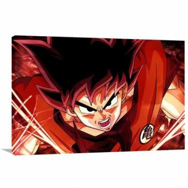 Imagem de Quadro decorativo Dragon Ball Goku com Tela em Tecido - Wall Frame