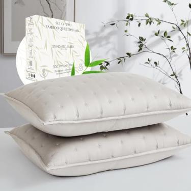 Imagem de Southshore Fine Living, Inc. Capas de travesseiro de cama, tamanho padrão, conjunto de 2, raiom sedoso e macio derivado de fronhas acolchoadas de bambu, tamanho Queen, roupa de cama de qualidade de