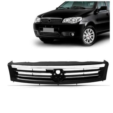 Imagem de Grade Radiador Palio Fire 2014 2015 2016 Com Friso Cromado (Zoião) - S