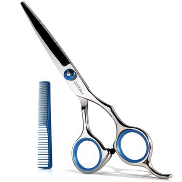 Imagem de Tesoura para cortar cabelo coolala em aço inoxidável 16,5 cm com pente