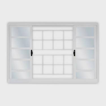 Imagem de Janela de Aço de Correr 120x150cm 4 Folhas com Grade Quadriculada e Vidro Mini Boreal Minas Sul