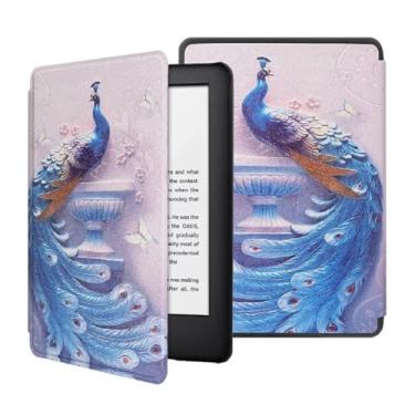 Imagem de Capa para Kindle 11ª Geração 2024 e 2022 Função Auto Hibernação modelo rs23cv / c2v2l3 (Pavão) + Película Antirreflexo