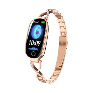 Imagem de Smartwatch De Luxo Feminino Pressão Arterial Monitor De Freqüência Car