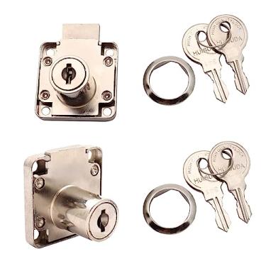 Imagem de Sipery Fechadura de gaveta de armário de guarda-roupa, 2 peças, fechaduras de mesa com chaves com chaves