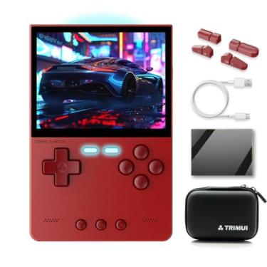 Imagem de FINGEREVO Console De Videogame Portátil Trimui Brick, Tela Ips De 3,2 Polegadas, 1024 * 768, 3000 Mah, Sistema De Código Aberto Trimui-Brick Com Capa Portátil E Protetor De Tela, Vermelho