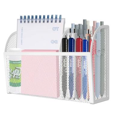 Imagem de KZWKRG Suporte magnético para lápis, prateleira magnética para quadro branco, 3 grades, suporte magnético de caneta para geladeira, organizador de acessórios de armário, organizador para escritório