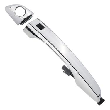 Imagem de Maçaneta externa do motorista compatível com Hyundai Elantra 2017 2018 2019 2020 substitui # 82651-F2200 W/Smart Key Capa da maçaneta da porta do lado esquerdo, Chrome FL