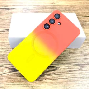 Imagem de Capa Gradiente Soft para Samsung Galaxy S24 S23 S22 S21 S20 Ultra Plus FE Note 20 10 S23FE S24FE S21FE Charge Cover, laranja amarelo, para Samsung S21 Plus