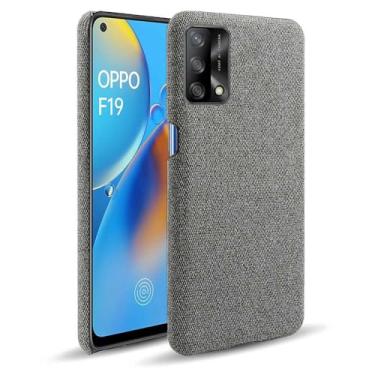 Imagem de Capa para OPPO A74 5G,Capa desenhada em lona,Case Protetora Ultrafina com Empunhadura Macia,Design em Tecido Antichoque e Antiarranhões-Gray