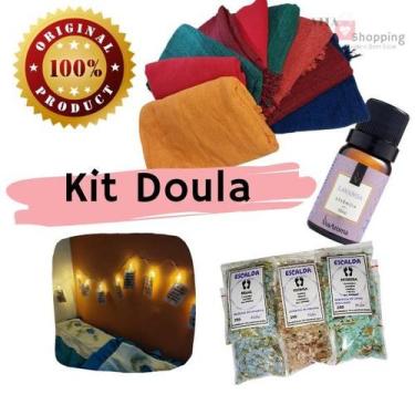 Imagem de Manta Xale, Rebozo, Escalda Pés, Essência e Frases Motivação, Kit Doul