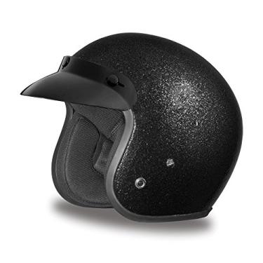 Imagem de Capacete de motocicleta Daytona Helmets Cruiser de rosto aberto - Black Metal Flake 100% aprovado pelo DOT