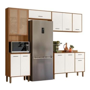 Imagem de Cozinha Compacta com Balcão Paolla 11 Portas e 1 Gaveta - Loja DoceLar