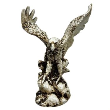 Imagem de Estatueta Estátua Águia Gavião Decoração enfeite de mesa escritório em Resina 17 cm