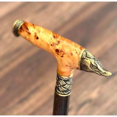 Imagem de Cane BURL Bengalas de bengala, palhetas de madeira, acessórios masculinos exclusivos e exclusivos (#B1)