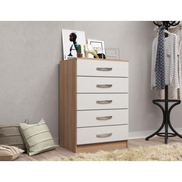 Imagem de Cômoda para Quarto móvel organizador Funcional Design Clean Cinamomo/B