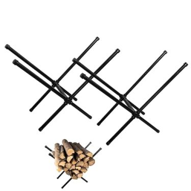 Imagem de HAORIZISHOP Suporte de lareira interno, suporte de tronco de lareira, que pode ser montado e desmontado, suporte de madeira para lareira de vento industrial resistente, adequado para uso interno e