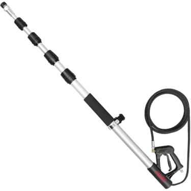 Imagem de Varinha telescópica de 7,3 m com escova de calha limpador de calha varinha de extensão de lavadora de pressão e pistola de pulverização resistente