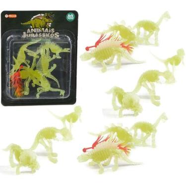 Imagem de Dinossauros Animais Jurassicos Brilham Escuro Fossil 14pcs - Ark Toys