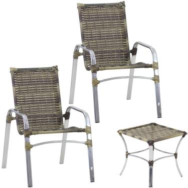 Imagem de Jogo com 2 Cadeiras e Mesa Emily para Área, Jardim, Varanda, Piscina - Trama