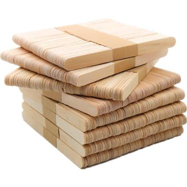 Imagem de HUKNFC 500 Palitos Grandes De Madeira Para Artesanato, Picolé Multiuso 6" Sorvetes, Depilação, Abaixador Língua