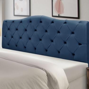 Imagem de Cabeceira de Cama Box Madeira Estofada King Size Veneza (Azul)