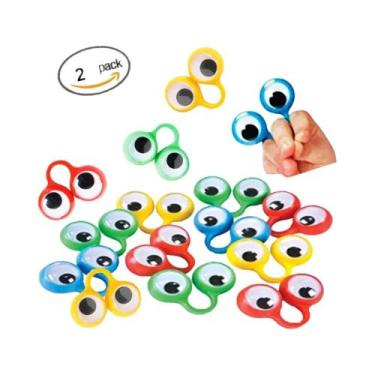 Imagem de Anéis De Plástico Para Fantoches De Dedo Infantis Com Olhos Móveis, Le