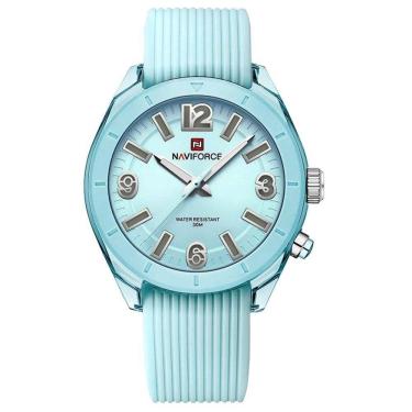 Imagem de Relógio De Pulso Feminino Quartzo Pulseira Silicone à Prova D´água Casual Analógico Azu...