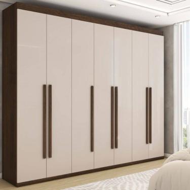 Imagem de Guarda-Roupa Casal Débora 7 Portas 6 Gavetas Imbuia/Off White - Panorama Móveis