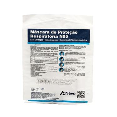 Imagem de Máscara Descartável Neve N95 PFF2-S Branca