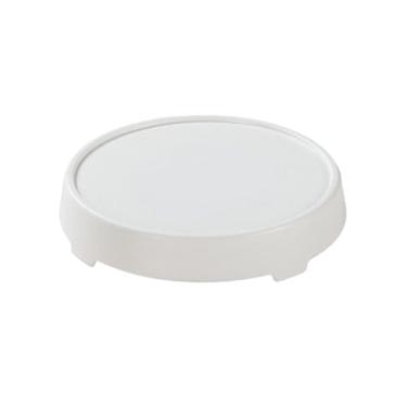 Imagem de Porcelana estilo japonês esmaltada redonda simples anti-queda delicada placa de churrasco - 33 cm [branco]