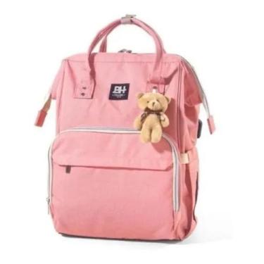 Imagem de Mochila Maternidade Impermeável Bebê Rosa - BH Store