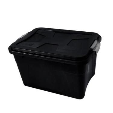 Imagem de Caixa Organizadora Preta Multiuso 30 Litros Tampa E Travas - Uninjet