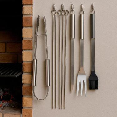 Imagem de Kit Churrasco Jogo Com Facas Espetos E Garfos - Relet