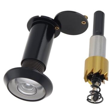 Imagem de HOJLKLD Olho mágico do visor de porta, olho mágico de latão sólido de 200 graus com broca de chapeamento de titânio de 16 mm para portas de 1-3/20.3 cm a 2-1/15.2 cm, tubo de 5/8 polegadas de diâmetro