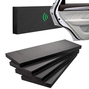 Imagem de Spurtar Protetor de parede de garagem, pacote com 4 protetores de porta de carro de garagem e enchimento adesivo espesso de tecido de malha, protetores de para-choque de espuma vinílica acetinada