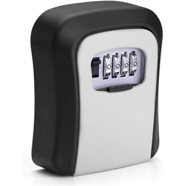 Imagem de Mini Cofre de Parede com Senha Preto para Chaves, Dinheiro e Joias – Ideal para Garagens e Portas