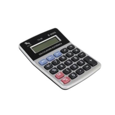 Imagem de Calculadora de Mesa 8 Dígitos Eletrônica Color - Tudo em Caixa - Genér