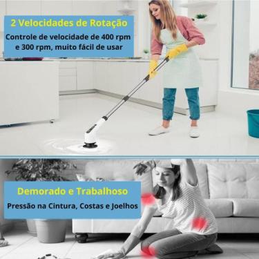 Imagem de Esfregão Elétrico Sem Fio com Alça de Extensão - Envio Nacional