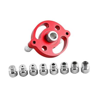 Imagem de ＡＷＨＡＯ Gabarito para furos de bolso em madeira Gabarito para cavilhas em madeira Ferramentas de carpintaria para furador localizador, Vermelho
