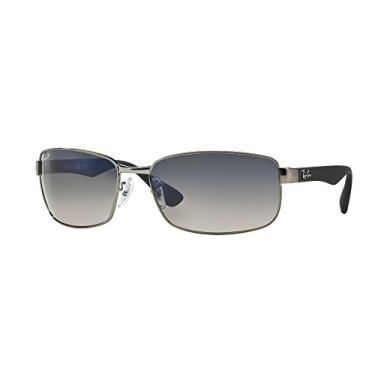 Imagem de Ray-Ban RB3478 Óculos de sol retangulares, Armação metálica/lente polarizada azul, 60 mm