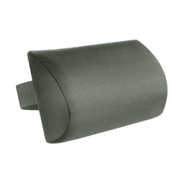 Imagem de IEUDNS Almofada de encosto de cabeça reclinável, espreguiçadeira, travesseiro de cabeça portátil compacto com alça para piscina, quintal, cadeiras dobráveis, Cinza Verde
