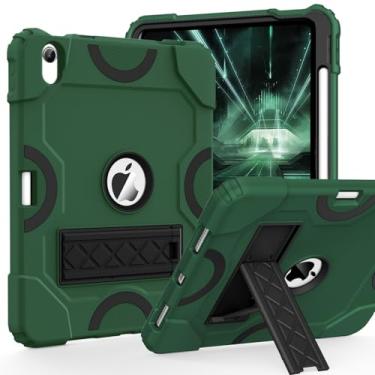 Imagem de Cantis Capa para iPad 11 polegadas (A16) 2025/iPad 10ª geração 2022 (11 polegadas), capa à prova de choque 10ª geração com suporte de lápis e suporte, verde alpino + preto
