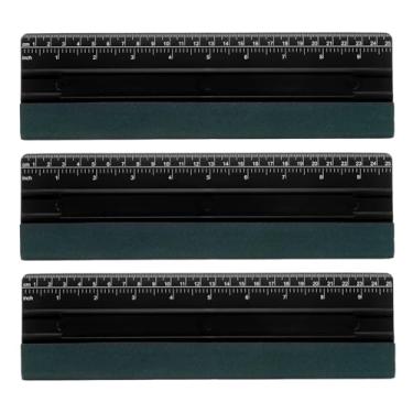 Imagem de HARFINGTON 3 peças de rodo de vinil de 25 cm, raspador de borda de feltro com régua, rodo de vinil, ferramenta de matiz de janela para decalque de papel de parede, janela de carro, preto