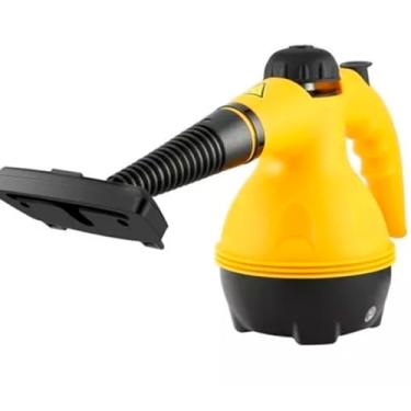 Imagem de Vaporizador Manual Portátil Multifuncional, Amarelo e Preto, Bico Ergonômico, Compacto, Ideal para Limpeza de Estofados, Roupas e Superfícies