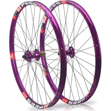 Imagem de Conjunto De Rodas De Mountain Bike De 26/27,5/29 Polegadas Rodas De Liberação Rápida Jantes De Liga Leve De Alumínio Cubos Dianteiros E Traseiros De Freio A Disco P, Purple, 29''