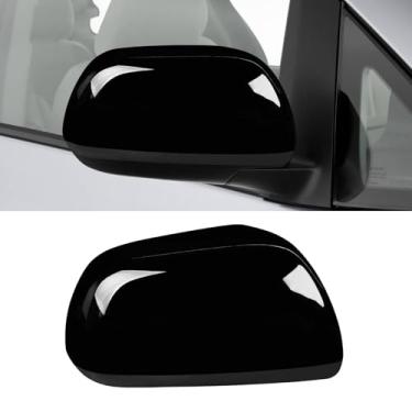 Imagem de Compatível com Toyota Sienna 2012-2020 tampa do espelho do lado direito do passageiro, substituição da tampa do espelho retrovisor da porta lateral preta brilhante sem luz de seta para Sienna